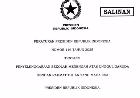 Perpres No.116/2025, SMA Unggul Garuda Resmi Diluncurkan